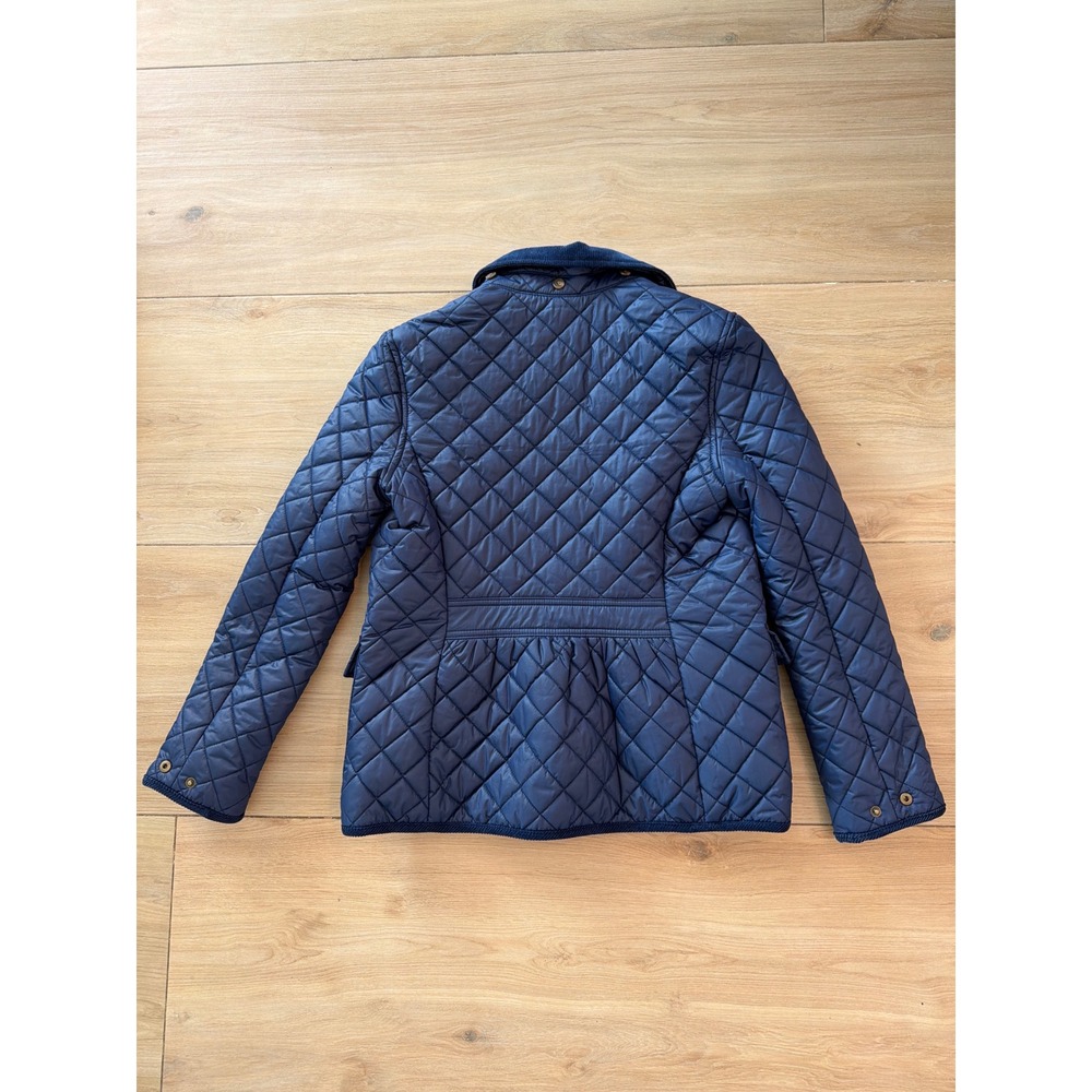 Polo Ralph Lauren Kids Navy Blue Quilted Barn Jacket Corduroy Collar L 12-14 - Picture 5 of 7